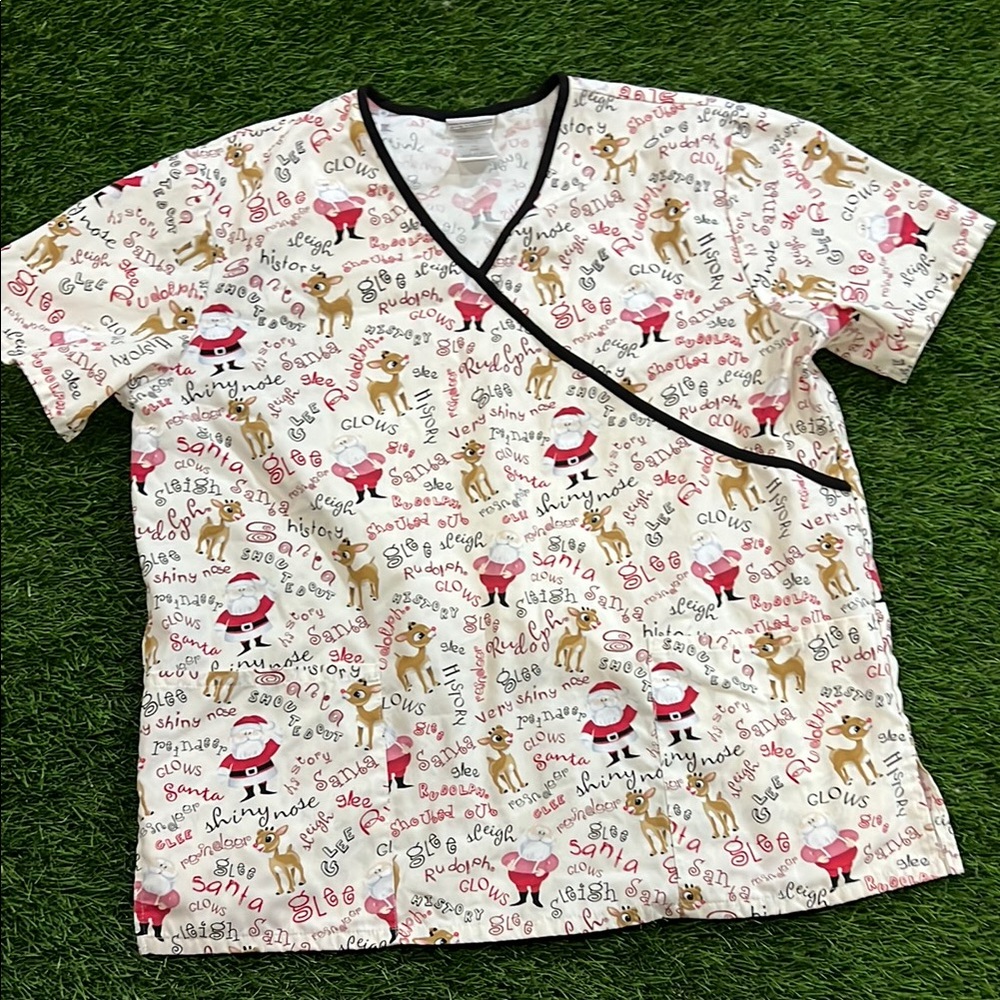 Rudolph The Red Nose Reindeer Scrub Top